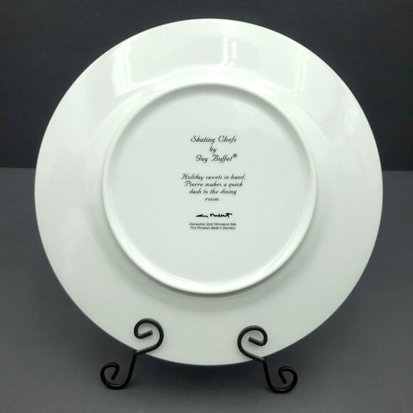 Williams Sonoma Skating Chefs by Guy Buffet Dinner Plate Pierre Serving Plate - Picture 3 of 4